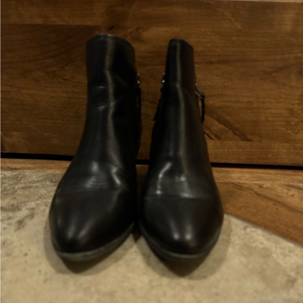 Frye Black Ankle Booties double Zippers